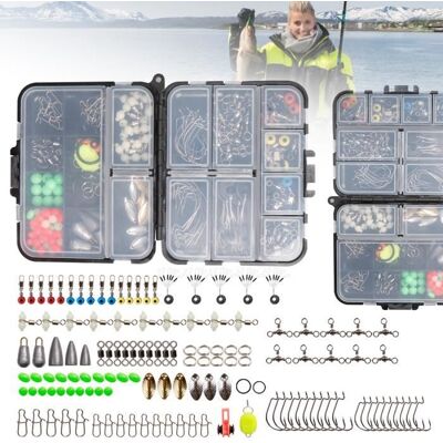 ROKOO 183 pièces pêche accessoires pour boîte de rangement portable - Publicité ROKOO 183 pièces pêche accessoires pour boîte de rangement portable - Publicité