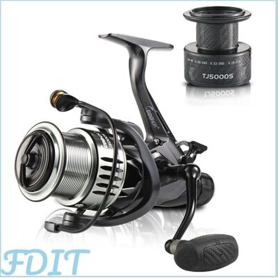 GOTOTOP Moulinet de pêche à rotation Moulinet de pêche lisse et puissant 5.5:1 4 + 1BB à Double bobine pour appâts sport pack Noir - Publicité GOTOTOP Moulinet de pêche à rotation Moulinet de pêche lisse et puissant 5.5:1 4 + 1BB à Double bobine pour appâts sport pack Noir - Publicité