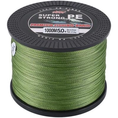 OUTAD 1000m PE tressé ligne de pêche résistant à labrasion 0.37mm 27.2kg ligne de pêche vert armée - Publicité OUTAD 1000m PE tressé ligne de pêche résistant à labrasion 0.37mm 27.2kg ligne de pêche vert armée - Publicité