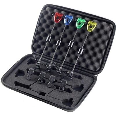 NICEBUTY Alarme de morsure de pêche Swinger LED Indicateur lumineux 4 couleurs Tools de pêche en carpe Accessoire dans une affaire zippée Noir - Publicité NICEBUTY Alarme de morsure de pêche Swinger LED Indicateur lumineux 4 couleurs Tools de pêche en carpe Accessoire dans une affaire zippée Noir - Publicité