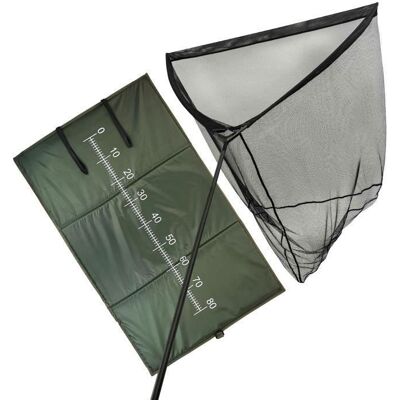 Fish-Xpro Carp Landings set - Filet à carpe avec tapis de décrochage - Epuisette à carpe - avec poignée 2 pièces 180 cm - Filet de 4 Noir - Publicité Fish-Xpro Carp Landings set - Filet à carpe avec tapis de décrochage - Epuisette à carpe - avec poignée 2 pièces 180 cm - Filet de 4 Noir - Publicité
