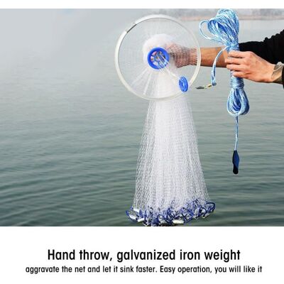 Filet de pêche - Piège Maille Epervier - 2.4M - Nylon et Aluminium Marron - Publicité Filet de pêche - Piège Maille Epervier - 2.4M - Nylon et Aluminium Marron - Publicité
