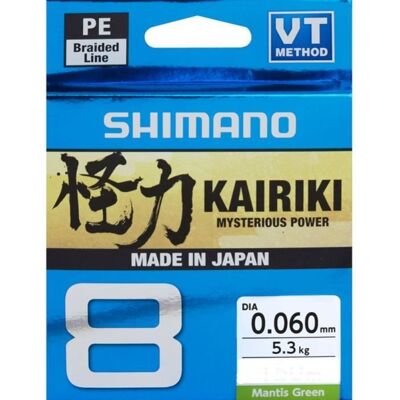 Shimano Kairiki 8 - Mantis Green 300 M 0.13 mm - 300 m Tresse de Pêche Ligne Multibrins PE Dyneema Bobine Spinning Carpe Mer - Publicité Shimano Kairiki 8 - Mantis Green 300 M 0.13 mm - 300 m Tresse de Pêche Ligne Multibrins PE Dyneema Bobine Spinning Carpe Mer - Publicité