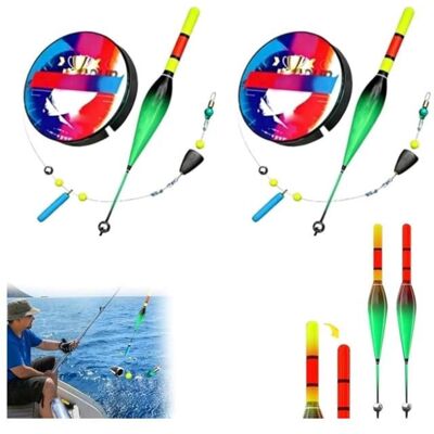 2 Ensemble De Ligne De Pêche Automatique - 100m Pré-Noué avec Flotteur À Changement De Couleur Haute Sensibilité pour Pêche - Publicité 2 Ensemble De Ligne De Pêche Automatique - 100m Pré-Noué avec Flotteur À Changement De Couleur Haute Sensibilité pour Pêche - Publicité