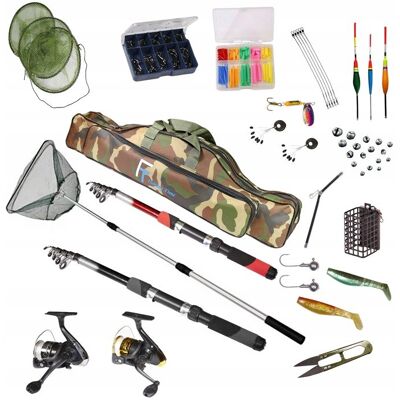 Kit de pêche pour enfant - FISHING TIME - 2 cannes télescopiques 2 1 m - 2 moulinets avec fil - 3 flotteurs - Publicité Kit de pêche pour enfant - FISHING TIME - 2 cannes télescopiques 2 1 m - 2 moulinets avec fil - 3 flotteurs - Publicité