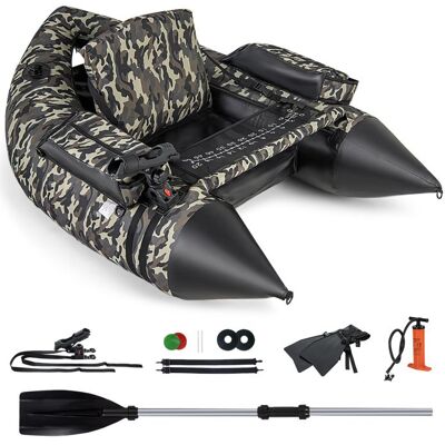GOPLUS Bateau Pneumatique de Pêche Portable avec Bretelles Réglables Pompe Manuelle Pagaie Palmes Règle à Poissons Charge Vert - Publicité GOPLUS Bateau Pneumatique de Pêche Portable avec Bretelles Réglables Pompe Manuelle Pagaie Palmes Règle à Poissons Charge Vert - Publicité