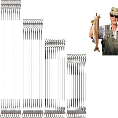 KJEHOME Bas Ligne Acier 40 Pcs Bas Ligne Carnassier Bas Ligne Acier pour Brochet Lignes Leader Fil Acier - Publicité KJEHOME Bas Ligne Acier 40 Pcs Bas Ligne Carnassier Bas Ligne Acier pour Brochet Lignes Leader Fil Acier - Publicité