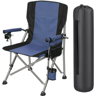 CURFAIR Chaise de pêche pliante 150 kg – porte-canne pochette et gobelet - Bleu Bleu - Publicité CURFAIR Chaise de pêche pliante 150 kg – porte-canne pochette et gobelet - Bleu Bleu - Publicité