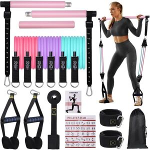Kit Barre de Pilates avec 6 Bandes de Résistance Élastique Kit Elastique Musculation pour Homme et Femme Smartworkout pour Yoga Rose - Publicité Kit Barre de Pilates avec 6 Bandes de Résistance Élastique Kit Elastique Musculation pour Homme et Femme Smartworkout pour Yoga Rose - Publicité