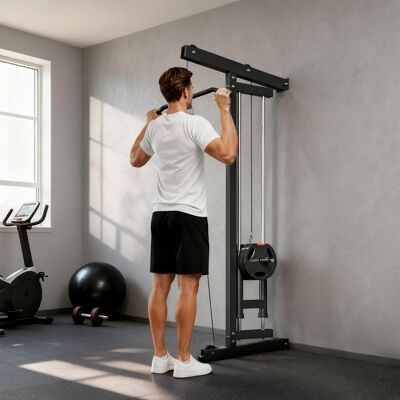 Generic Appareil de musculation mural station de traction poulie haute et basse 2 poulies en acier 75 x 16 x 192 cm noir Noir - Publicité Generic Appareil de musculation mural station de traction poulie haute et basse 2 poulies en acier 75 x 16 x 192 cm noir Noir - Publicité