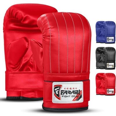 Gants de Sac - Farabi Sports - Gants de Boxe & Entraînement - Cuir Synthétique - MMA Boxe Kickboxing - Rouge Rouge - Publicité Gants de Sac - Farabi Sports - Gants de Boxe & Entraînement - Cuir Synthétique - MMA Boxe Kickboxing - Rouge Rouge - Publicité