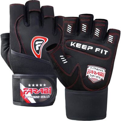 Gants de musculation - Farabi Sports - Keep Fit - Anti dérapant - Pro Flex - Gel rembourré Noir - Publicité Gants de musculation - Farabi Sports - Keep Fit - Anti dérapant - Pro Flex - Gel rembourré Noir - Publicité