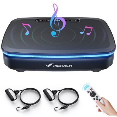 Plateforme Vibrante Motorisée MERACH LED Dynamique 9 programmes 99 Vitesses Télécommande Bluetooth 150kg Max Noir Noir - Publicité Plateforme Vibrante Motorisée MERACH LED Dynamique 9 programmes 99 Vitesses Télécommande Bluetooth 150kg Max Noir Noir - Publicité