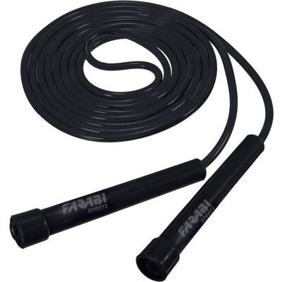 Corde à Sauter - Farabi Sports - Ajustable - Noir - Fitness - Intensif Noir - Publicité Corde à Sauter - Farabi Sports - Ajustable - Noir - Fitness - Intensif Noir - Publicité