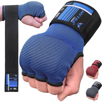 Sous Gants Boxe Mytra Fusion 4K – Rembourrage Gel Avec Dragonnes 80 cm – Protection Mains & Poignets - Bleu/Noir Bleu - Publicité Sous Gants Boxe Mytra Fusion 4K – Rembourrage Gel Avec Dragonnes 80 cm – Protection Mains & Poignets - Bleu/Noir Bleu - Publicité