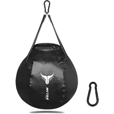 Sac de Frappe Rond Wrecking Ball Vide - Mytra Fusion - Sac de Boxe Non Rempli - Entraînement Uppercut - MMA Kickboxing - Noir Noir - Publicité Sac de Frappe Rond Wrecking Ball Vide - Mytra Fusion - Sac de Boxe Non Rempli - Entraînement Uppercut - MMA Kickboxing - Noir Noir - Publicité