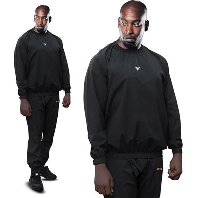 Ensemble de Sudation - Mytra Fusion - Sauna Suit Ultra Légère - Imperméable - Mixte - Fitness Boxe Noir - Publicité Ensemble de Sudation - Mytra Fusion - Sauna Suit Ultra Légère - Imperméable - Mixte - Fitness Boxe Noir - Publicité