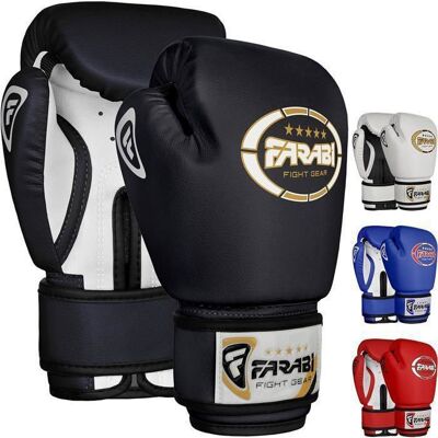 Gant de boxe Enfant - Farabi Sports - Enfant - Similicuir - Noir Noir - Publicité Gant de boxe Enfant - Farabi Sports - Enfant - Similicuir - Noir Noir - Publicité