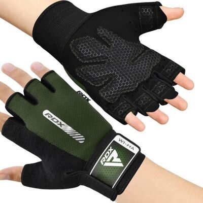 Gants de Fitness Respirant Anti-dérapant RDX - Armée Verte - Soutien au Poignet Paume Forte Adhérence Gloves Rouge - Publicité Gants de Fitness Respirant Anti-dérapant RDX - Armée Verte - Soutien au Poignet Paume Forte Adhérence Gloves Rouge - Publicité