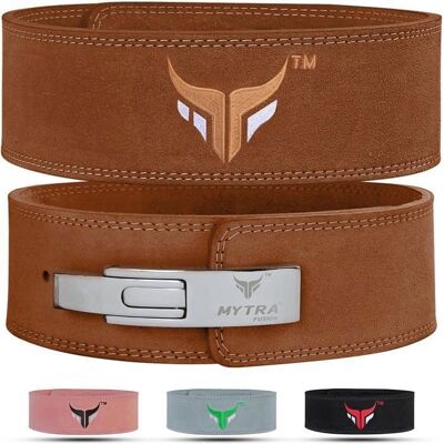 Ceinture de musculation Cuir Mytra Fusion - Ceinture Powerlifting avec Levier - Marron - M Marron - Publicité Ceinture de musculation Cuir Mytra Fusion - Ceinture Powerlifting avec Levier - Marron - M Marron - Publicité