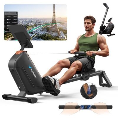 Rameur Électromagnétique Autoalimenté - R15B4 MERACH - 16 Niveaux Automatique - Bluetooth/Kinomap/APP Exclusive - Écran LED - 160kg Noir - Publicité Rameur Électromagnétique Autoalimenté - R15B4 MERACH - 16 Niveaux Automatique - Bluetooth/Kinomap/APP Exclusive - Écran LED - 160kg Noir - Publicité