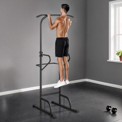 Generic Station de musculation multifonctions barre de traction chaise romaine hauteur réglable acier noir rouge Noir - Publicité Generic Station de musculation multifonctions barre de traction chaise romaine hauteur réglable acier noir rouge Noir - Publicité
