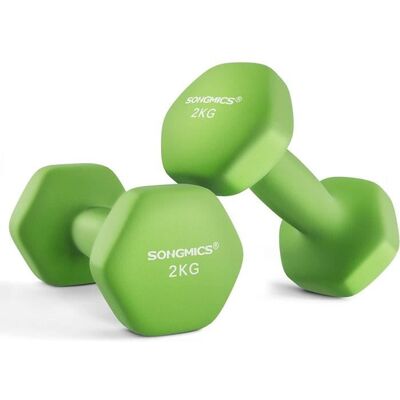 Ensemble de 2 haltères SONGMICS - Hexagonaux, Vert - Haltères - Publicité Ensemble de 2 haltères SONGMICS - Hexagonaux, Vert - Haltères - Publicité