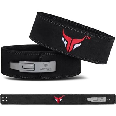 Ceinture de musculation - Mytra Fusion - Modèle XL - Cuir véritable - 10 cm de large - 10 trous ajustables Noir - Publicité Ceinture de musculation - Mytra Fusion - Modèle XL - Cuir véritable - 10 cm de large - 10 trous ajustables Noir - Publicité