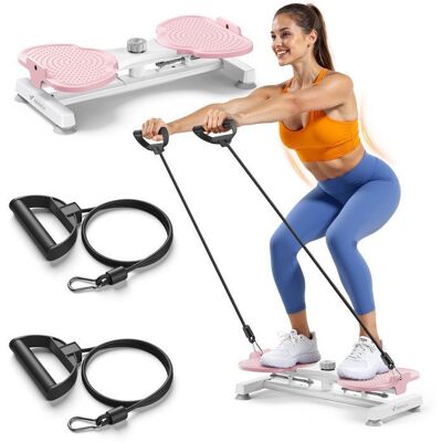 Plaque de torsion - MERACH Twister abdominal - Rotation à 90° - 2 cordes élastiques 2×10kg - tonifie corps - charge 136kg - rose Rose - Publicité Plaque de torsion - MERACH Twister abdominal - Rotation à 90° - 2 cordes élastiques 2×10kg - tonifie corps - charge 136kg - rose Rose - Publicité