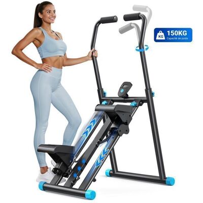 Stepper Escalier MERACH - 3 niveaux de résistance - Vertical /Pliable - écran LCD - guidon ajustable - usage domestique - Max 150 KG Noir - Publicité Stepper Escalier MERACH - 3 niveaux de résistance - Vertical /Pliable - écran LCD - guidon ajustable - usage domestique - Max 150 KG Noir - Publicité