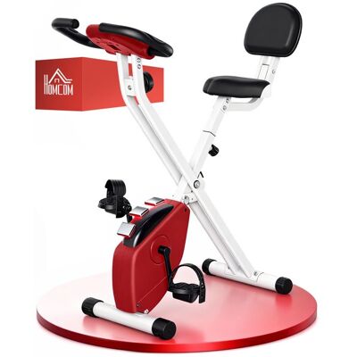 HOMCOM - Vélo dappartement pliable - Collaboration Aosom.fr x FFHandball - 8 niveaux de résistance dossier selle réglable - rouge Rouge - Publicité HOMCOM - Vélo dappartement pliable - Collaboration Aosom.fr x FFHandball - 8 niveaux de résistance dossier selle réglable - rouge Rouge - Publicité