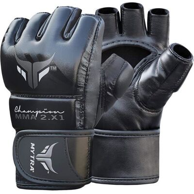 Gants MMA Enfant - Mytra Fusion - Noir - Protection Renforcée - Cuir Synthétique - Noir - Publicité Gants MMA Enfant - Mytra Fusion - Noir - Protection Renforcée - Cuir Synthétique - Noir - Publicité