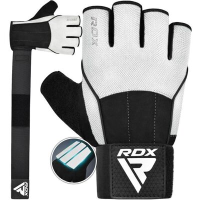 RDX Gants dentraînement avec 3 plaques dalignement du poignet sangle de support longue de 15 pouces antidérapante Blanc - Publicité RDX Gants dentraînement avec 3 plaques dalignement du poignet sangle de support longue de 15 pouces antidérapante Blanc - Publicité