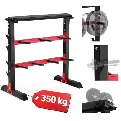Hop-Sport HS-1007A Support en acier pour poids, barres et haltères - Stojak na gryfy, hantle i ciężary do 350 kg - Publicité Hop-Sport HS-1007A Support en acier pour poids, barres et haltères - Stojak na gryfy, hantle i ciężary do 350 kg - Publicité