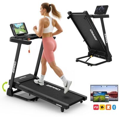 Tapis de course électrique ZIPRO Luma Pliable - Vitesse 12 km/h - Inclinaison 12 niveaux - Compatible Kinomap & FitShow Noir - Publicité Tapis de course électrique ZIPRO Luma Pliable - Vitesse 12 km/h - Inclinaison 12 niveaux - Compatible Kinomap & FitShow Noir - Publicité