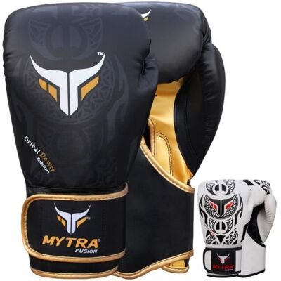 Gants de Boxe - Mytra Fusion - Tribal Power - 14 OZ - Simili Cuir - Noir Noir - Publicité Gants de Boxe - Mytra Fusion - Tribal Power - 14 OZ - Simili Cuir - Noir Noir - Publicité