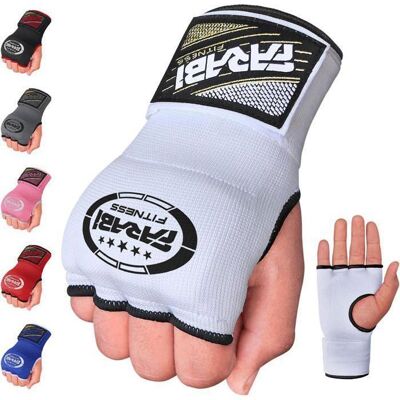 Sous Gants de Boxe - Farabi Sports - Blanc - Polyester Respirant - Rembourrage en Gel - Mixte Blanc - Publicité Sous Gants de Boxe - Farabi Sports - Blanc - Polyester Respirant - Rembourrage en Gel - Mixte Blanc - Publicité