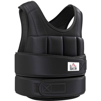 Gilet lesté réglable - HOMCOM - 10 Kg max. - poids amovibles - musculation exercice boxe - oxford - noir Noir - Publicité Gilet lesté réglable - HOMCOM - 10 Kg max. - poids amovibles - musculation exercice boxe - oxford - noir Noir - Publicité
