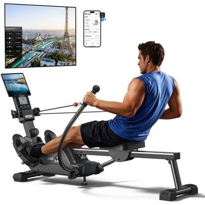 Rameur Magnétique - R26 MERACH - 16 Niveaux de résistance - Bluetooth/MERACH-APP/1000+ Parcours Champions - Double rames améliorées Noir - Publicité Rameur Magnétique - R26 MERACH - 16 Niveaux de résistance - Bluetooth/MERACH-APP/1000+ Parcours Champions - Double rames améliorées Noir - Publicité