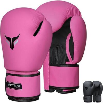 Gants de Boxe - Mytra Fusion - PRO T-10 - Rose - Cuir synthétique - 12 OZ Rose - Publicité Gants de Boxe - Mytra Fusion - PRO T-10 - Rose - Cuir synthétique - 12 OZ Rose - Publicité