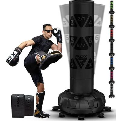 RDX Sac de Frappe Autoportant 6FT avec Gants Ensemble XXL avec Base à Ventouse Robuste à 17 Supports pour Adultes Couleur Noir Noir - Publicité RDX Sac de Frappe Autoportant 6FT avec Gants Ensemble XXL avec Base à Ventouse Robuste à 17 Supports pour Adultes Couleur Noir Noir - Publicité