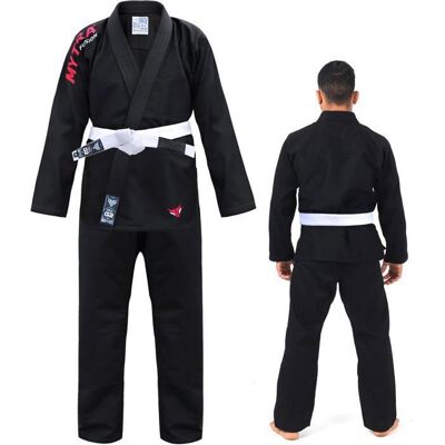 Kimono BJJ Adulte - Mytra Fusion - Kimono Jiu Jitsu Brésilien et Grappling 380 GSM Renforcées - Ceinture Ajustable Incluse - Noir Noir - Publicité Kimono BJJ Adulte - Mytra Fusion - Kimono Jiu Jitsu Brésilien et Grappling 380 GSM Renforcées - Ceinture Ajustable Incluse - Noir Noir - Publicité