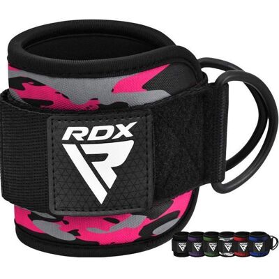 RDX Sangles de cheville pour machines à câble fixation de bandes de résistance 7 mm rembourré en néoprène camou rose Rose - Publicité RDX Sangles de cheville pour machines à câble fixation de bandes de résistance 7 mm rembourré en néoprène camou rose Rose - Publicité