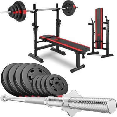 Hop-Sport - Ensemble de Poids HS-1080 - Banc Ajustable & 39kg Poids - Publicité Hop-Sport - Ensemble de Poids HS-1080 - Banc Ajustable & 39kg Poids - Publicité