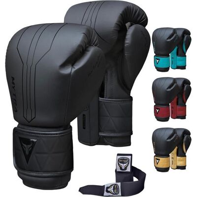 Gants de boxe - Noir - Mytra Fusion BS-22 bandes de boxe Inclus Gants de MMA Muay Thai Kick Boxing Hommes & Femmes Noir - Publicité Gants de boxe - Noir - Mytra Fusion BS-22 bandes de boxe Inclus Gants de MMA Muay Thai Kick Boxing Hommes & Femmes Noir - Publicité