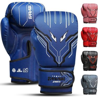 Gants de Boxe Enfant Farabi Sports - 5 à 10 Ans - Gants Garçons et Filles pour Muay Thai et Kickboxing - Bleu Bleu - Publicité Gants de Boxe Enfant Farabi Sports - 5 à 10 Ans - Gants Garçons et Filles pour Muay Thai et Kickboxing - Bleu Bleu - Publicité