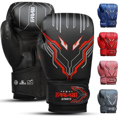 Gants de Boxe Enfant Farabi Sports - 5 à 10 Ans - Gants Garçons et Filles pour Muay Thai et Kickboxing - Noir Noir - Publicité Gants de Boxe Enfant Farabi Sports - 5 à 10 Ans - Gants Garçons et Filles pour Muay Thai et Kickboxing - Noir Noir - Publicité