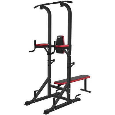 ISE Chaise Romaine Station Reglable Multifonctions Barre de Traction dips Banc de Musculation Power Tower Pliable SY-4006 Noir - Publicité ISE Chaise Romaine Station Reglable Multifonctions Barre de Traction dips Banc de Musculation Power Tower Pliable SY-4006 Noir - Publicité