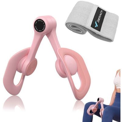 Leg Trainer 360° MERACH - Tonification Cuisses/Adducteurs/Périnée - Bande de Résistance - Portable - Rose Rose - Publicité Leg Trainer 360° MERACH - Tonification Cuisses/Adducteurs/Périnée - Bande de Résistance - Portable - Rose Rose - Publicité