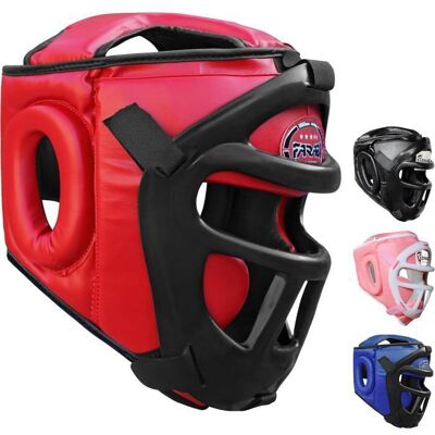 Casque de Boxe - Farabi Sports - Grille Amovible - Muay Thai - Sparring Arts Martiaux Kickboxing - Rouge Rouge - Publicité Casque de Boxe - Farabi Sports - Grille Amovible - Muay Thai - Sparring Arts Martiaux Kickboxing - Rouge Rouge - Publicité